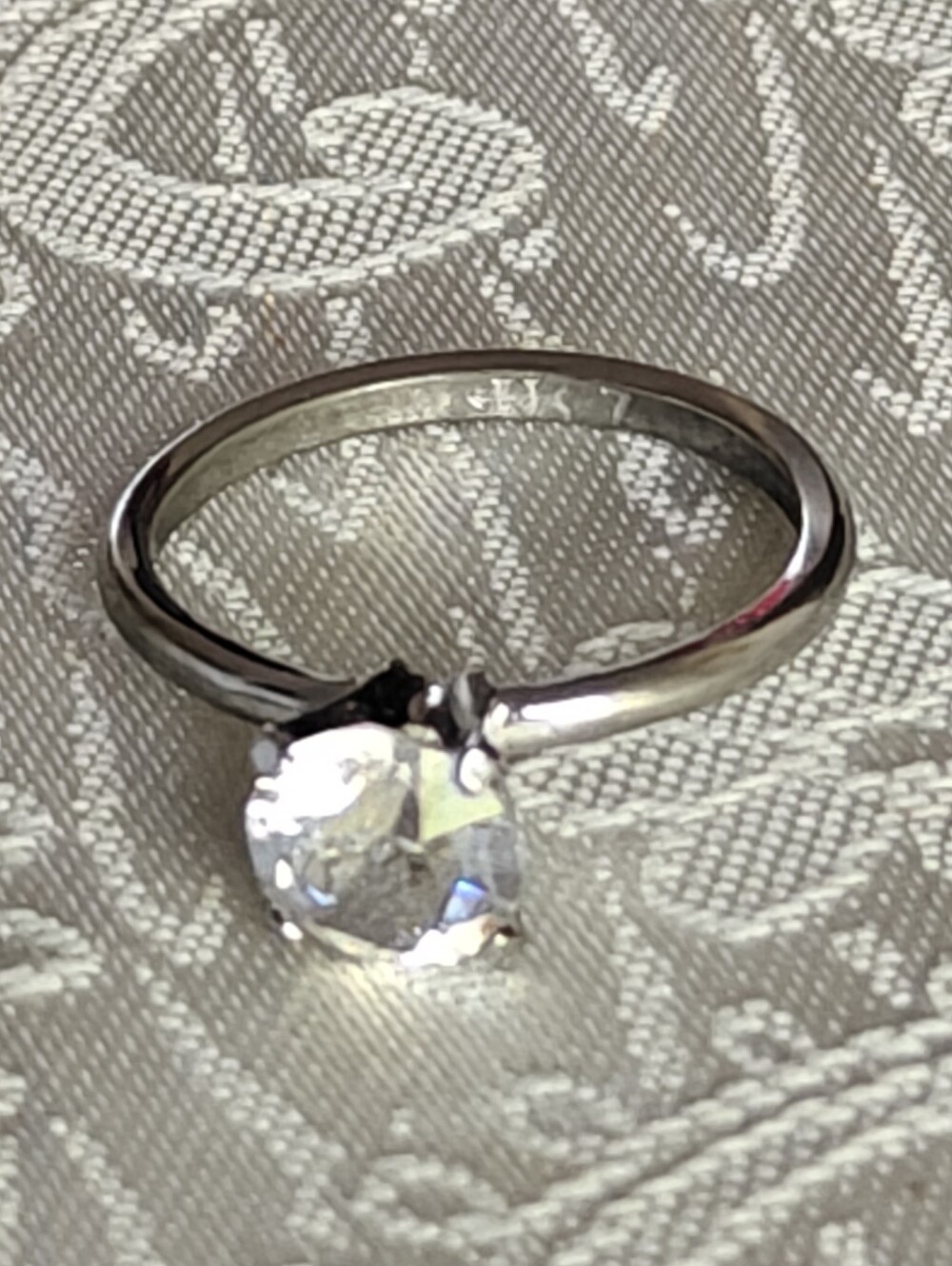 Vintage UNCAS Solitaire Ring Silver Plated